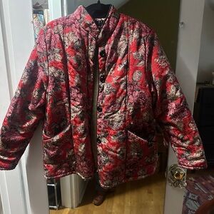Rare vintage Floral Red fur lined Jacket